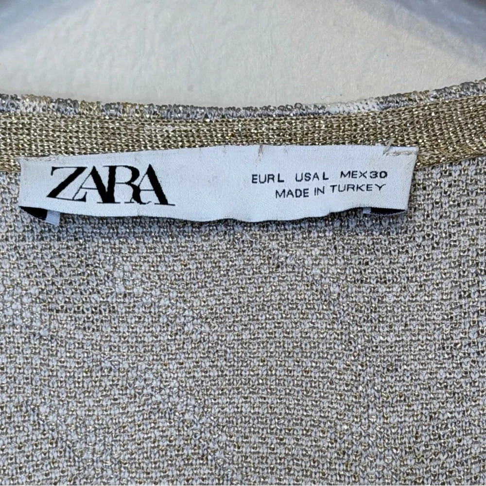 ZARA | Metallic Botanical Oversized Textured Sweater Kimono Coat Maxi Cardigan - Picture 9 of 11